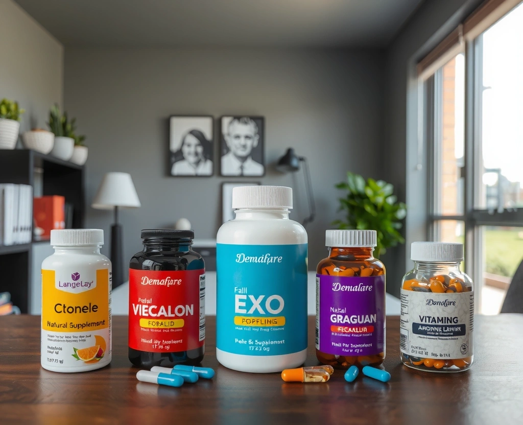 High-quality natural supplements organized in a professional wellness consultation setting
